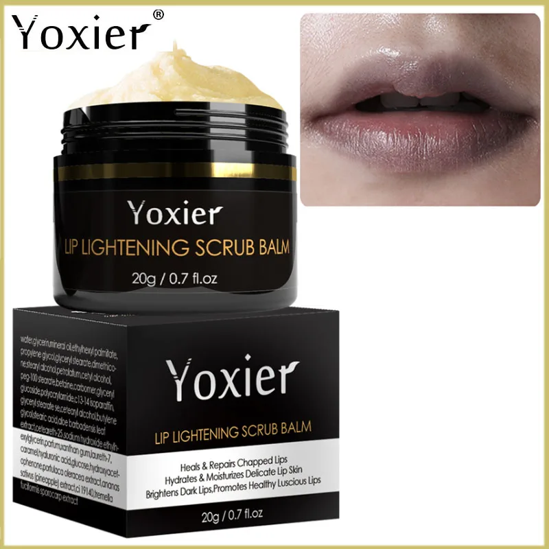 

Yoxier Lip Lightening For Dark Lips Bleaching Brighten Lips Serum Pigmentation Corrector Moisturizing Lips Scrub Balm Skin Care