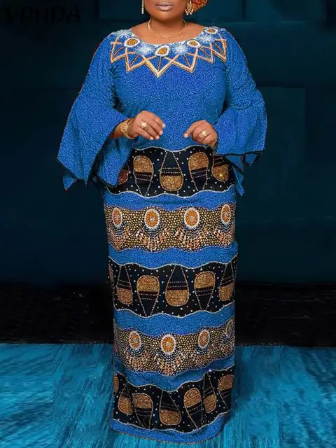 Amarachi Flare Sleeve Print Maxi Gown - Image 4