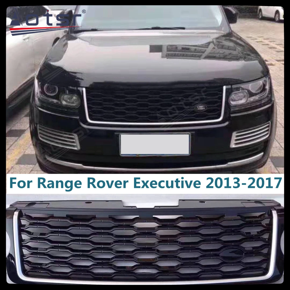 

Решетка радиатора переднего бампера из АБС-пластика для Land Rover Range Rover 2013-2017, модификация автомобильной решетки радиатора, защита спойлера