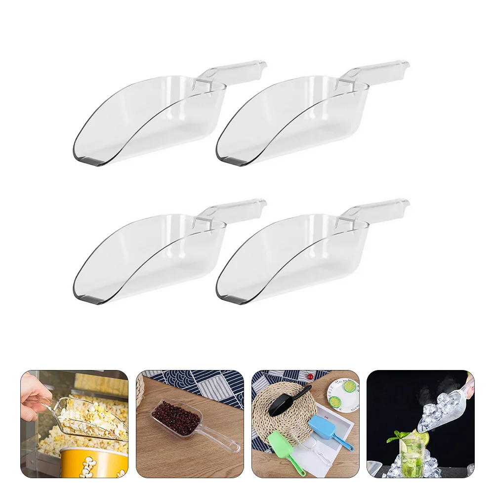 

4 Pcs Popcorn Flour Ice Cube Simple Creative Baking Plastic Practical Multi-functional Scoop Flat Base