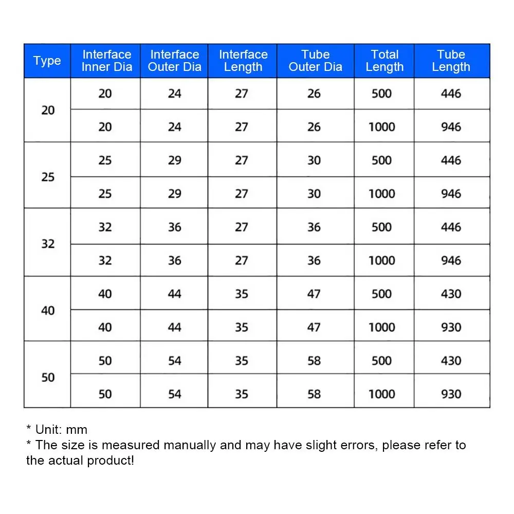 1Pcs I.D 20/25/32/40mm Corrugated Hose Inlet Outlet Hose Rubber Head Aquarium Corrugated Pipe with Clamps Soft Fish Tank Tube