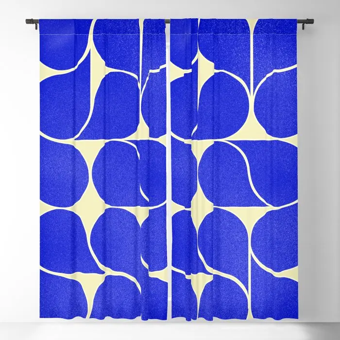 

Blue Mid-century Shapes No8 Blackout Curtains 3D Print Window Curtains For Bedroom Living Room Decor Window Treatments