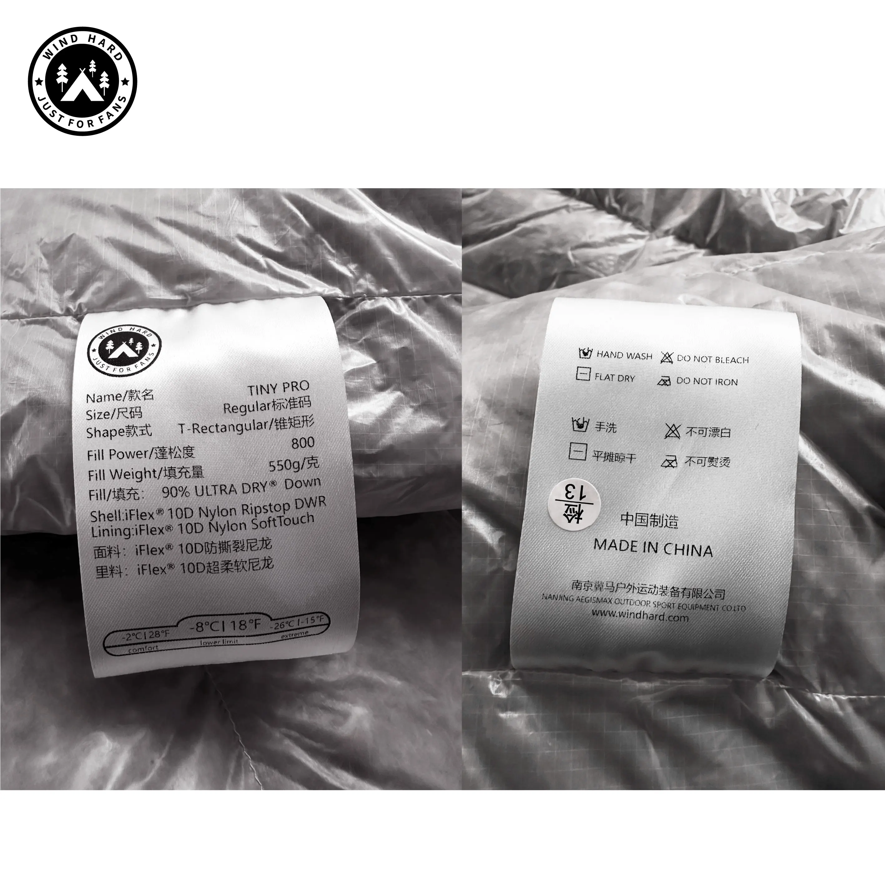 AEGISMAX Wind Hard Tiny Pro 10D 800FP 多機能ダウン寝袋キルト