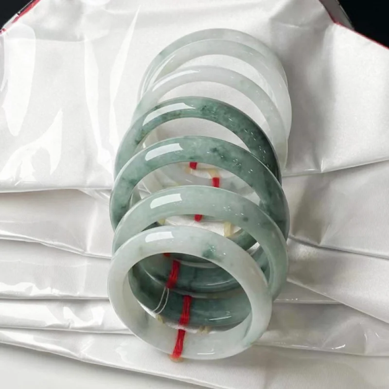 Myanmar Natural Emerald A Imperial Concubine Round Bar Bracciale In Giada