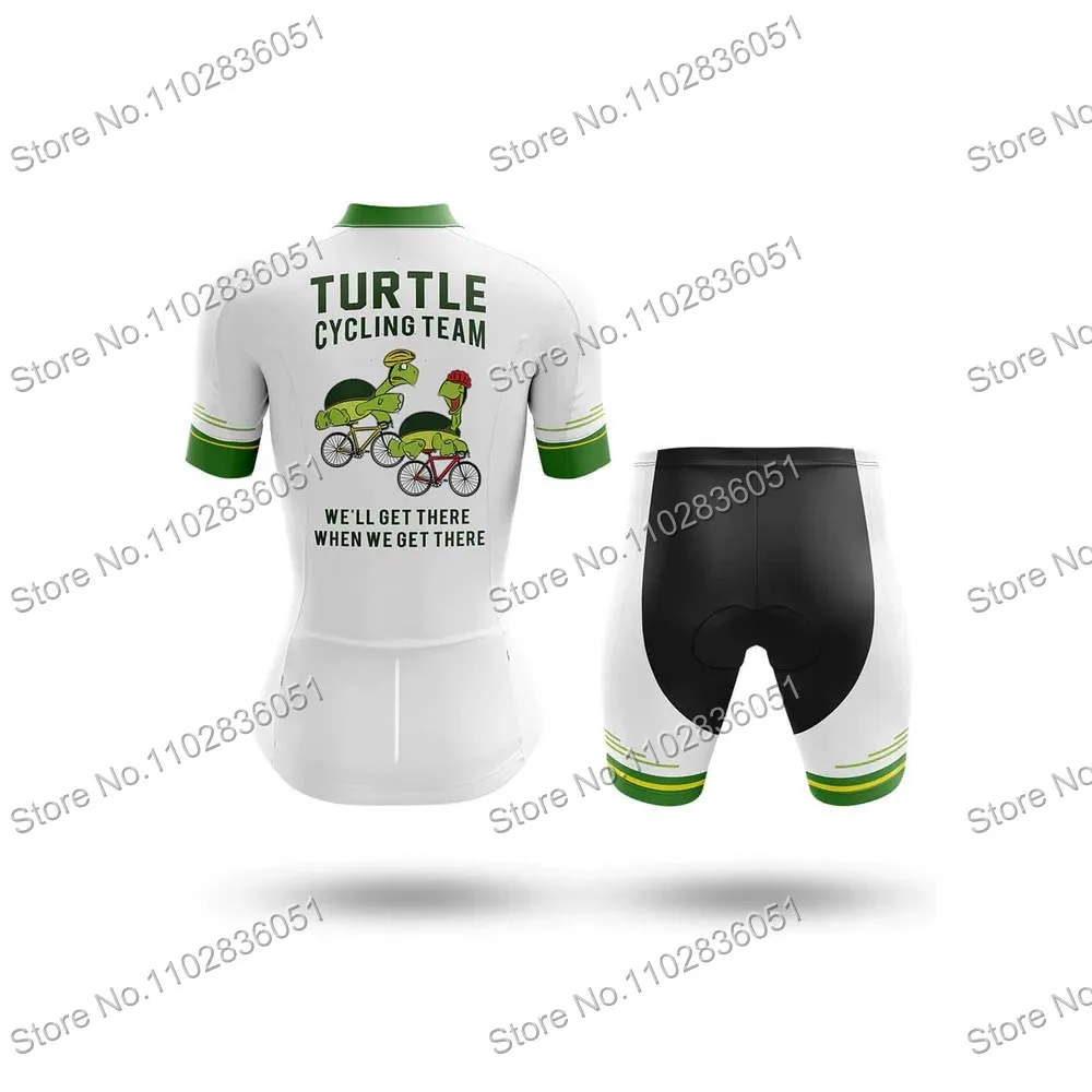 Turtle Team Cycling Jersey Set Women MTB Uniform Black Bike Clothing Summer Bicycle Shirt Ropa Bib Shorts Maillot Ciclismo
