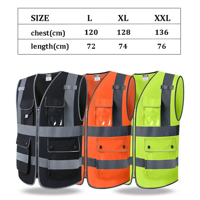 Hi Vis Workwear Safety Vest with Reflective Straps