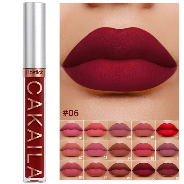 CAKAILA 18 Color Waterproof Matte Velvet Lip Glaze Lasting Silky Liquid Lipstick Not Easy To Fade Lip Gloss Makeup Sexy Lip Tint
