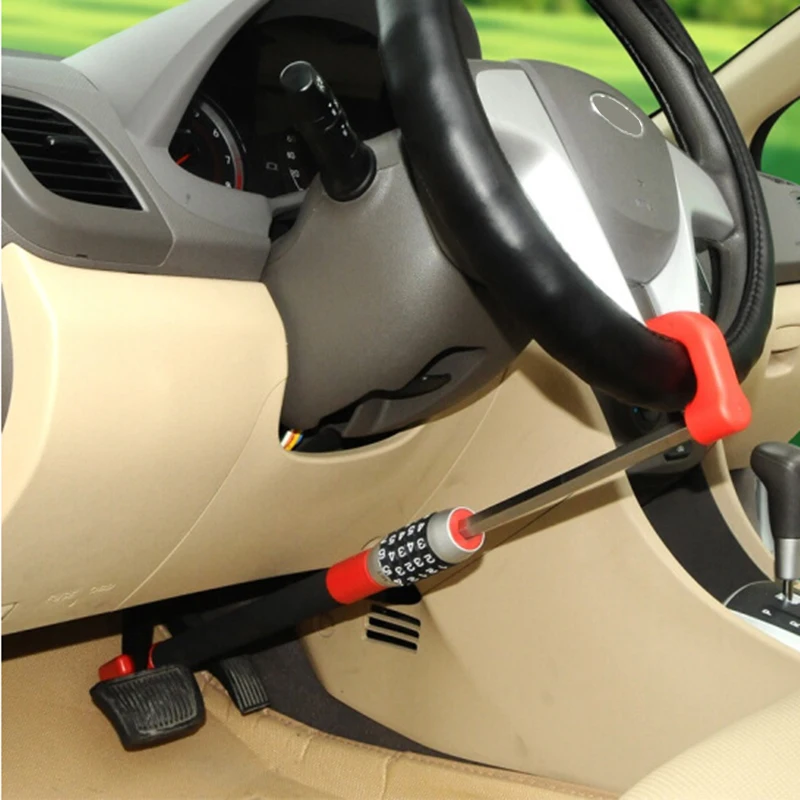 Car Steering Wheel Lock Brake Hook Lock Anti Theft With 5 Code Password Longest 71cm Keep Car Safe For Sedan High Quality 2.0KG