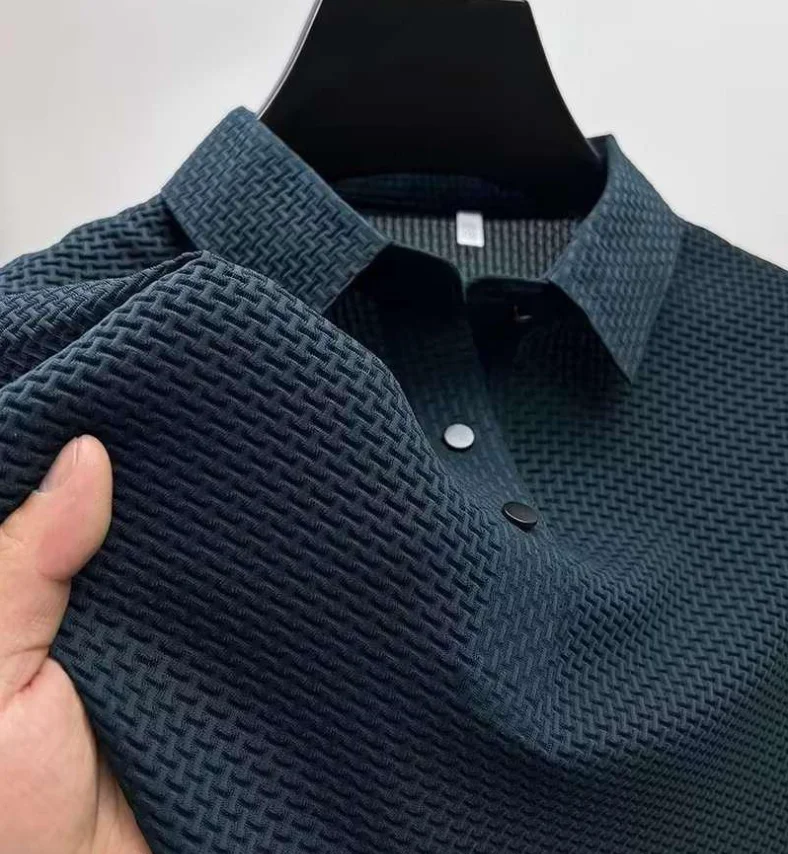 Summer New Men's Short Sleeve T-shirt Cool and Breathable POLO Shirt Business Casual Sweat-absorbing Top