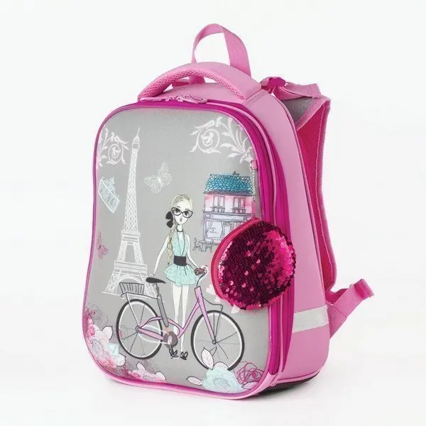 Mochila con espalda anatómica para niñas, brauberg premium \