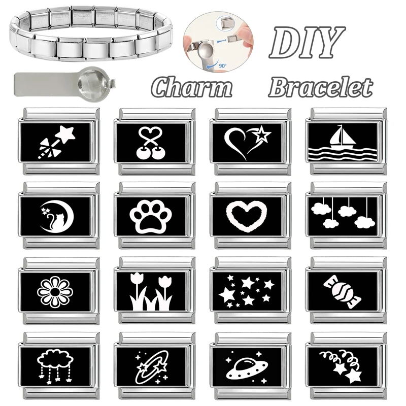 Fashion Y2K Black Series Charm Bracelet Stainless Steel
