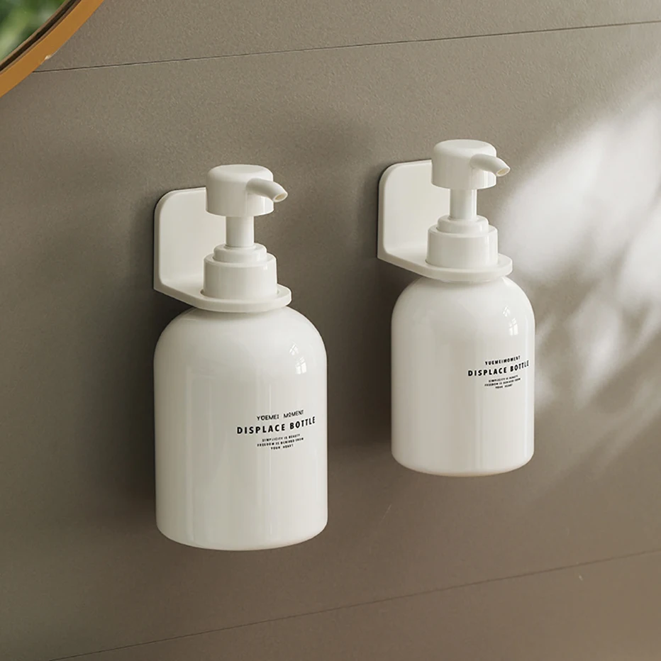 Dispenser Bottle Holder Adjustable Dispenser Bottle Holder Wall Mounted Adhesive Shampoo Lotion Hand Soap Bottle Hanger Bathroom Storage Rack