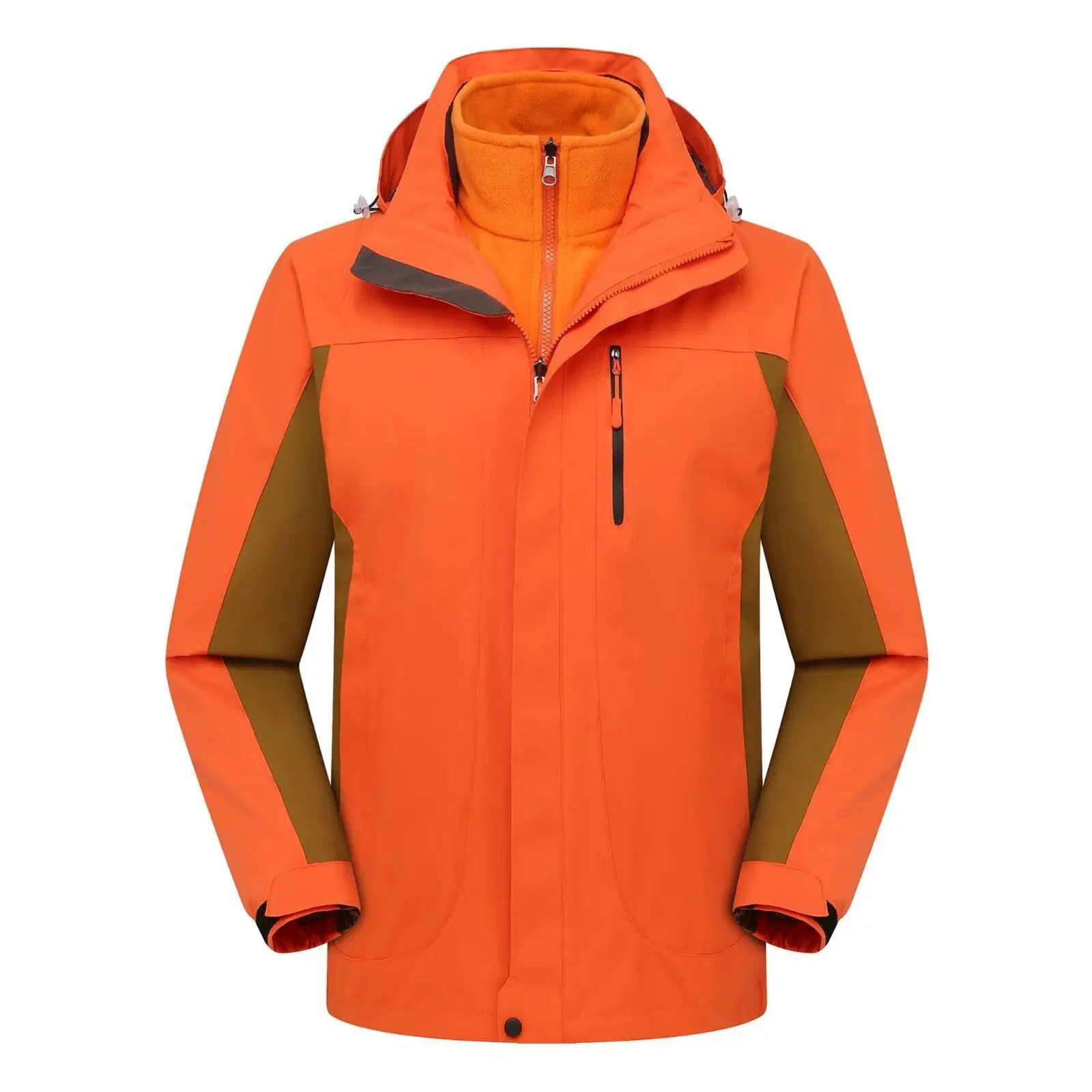 Outdoor Assault Jacket Men Women Two-piece Set With Plush And Thickened Team Uniform Workwear Print Logo Autumn Winter Jacket - 2