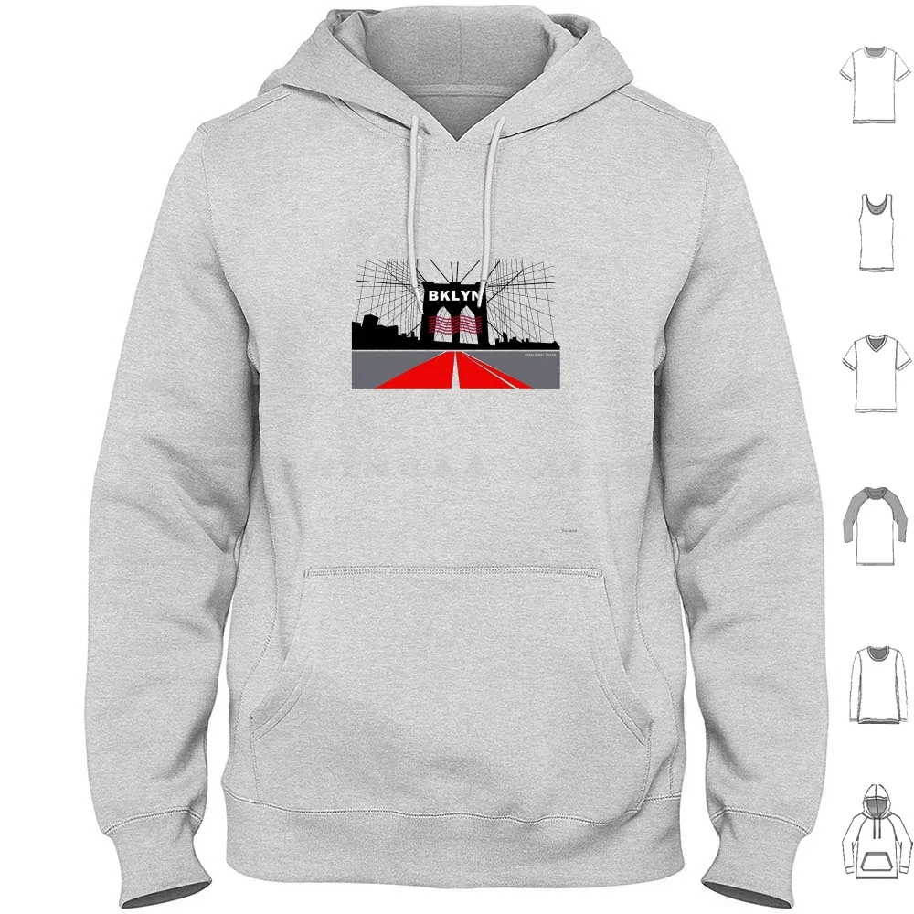 Brklyn Felpa Con Cappuccio Cotone Manica Lunga Brooklyn Brooklyn Bridge New York Tourist Paul Auster New York Trilogy Biro Biro