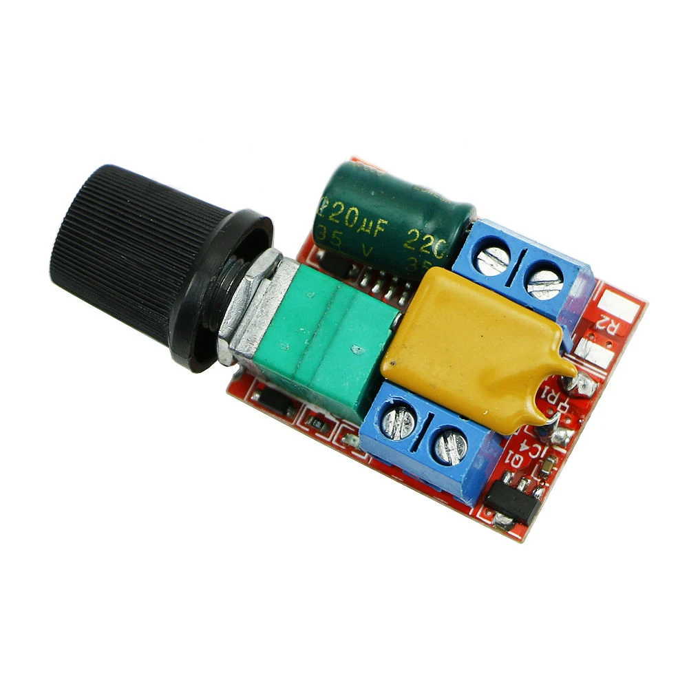 Description Picture 2 of item5A Voltage Regulator Mini PWM DC Motor Speed Controller 3V-35V Speed Regulator Control Switch LED Dimmer DC 5V 12V 24V