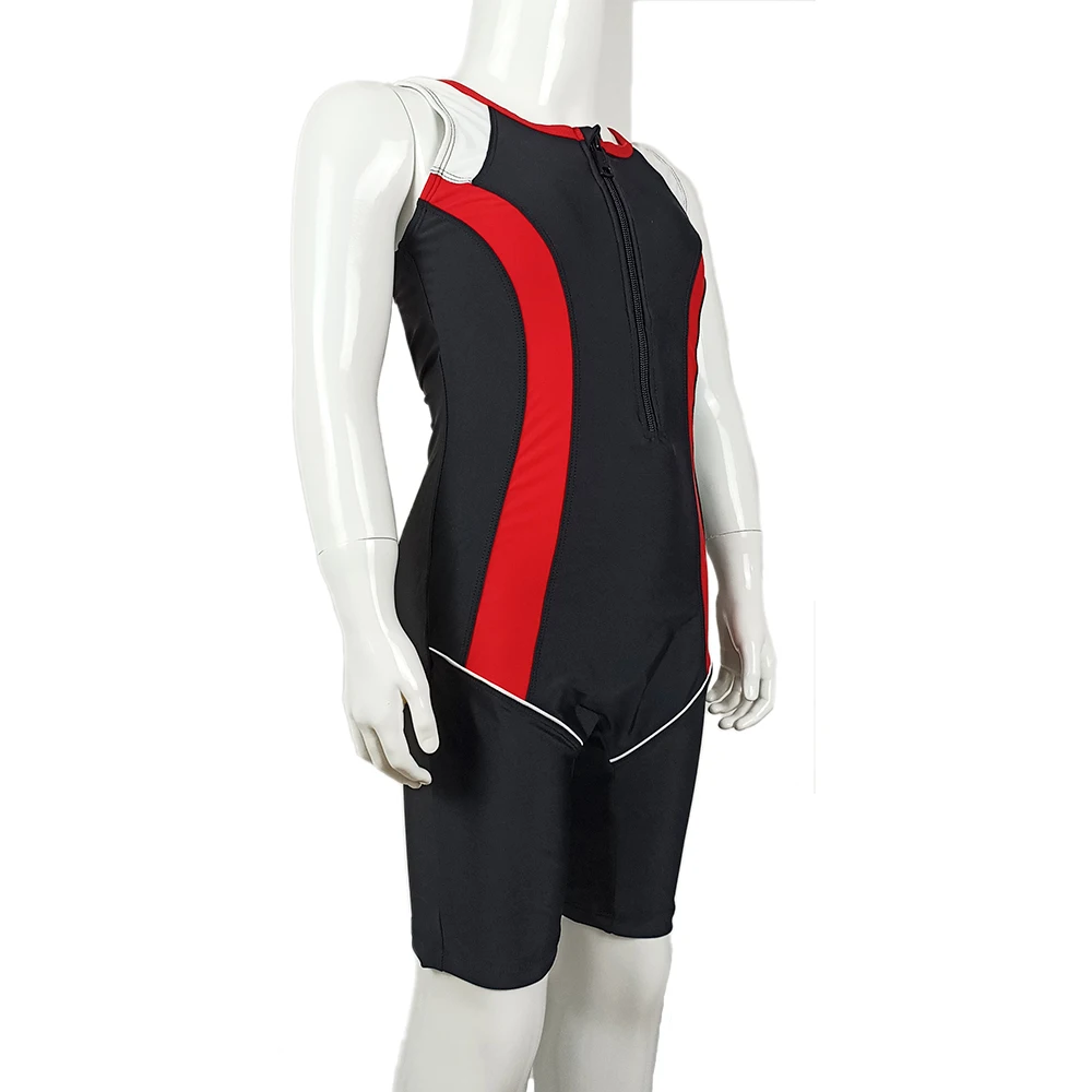 프리페셔널 원피스 수영복 여아용, 운동선수 수영복 트렁크, 어린이 앞 지퍼, 경쟁 수영 수영복