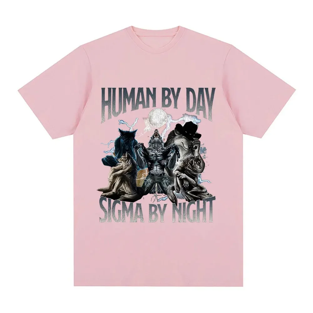 Human By Day, Wolf By Night - Funny Oversized Graphic T-Shirt