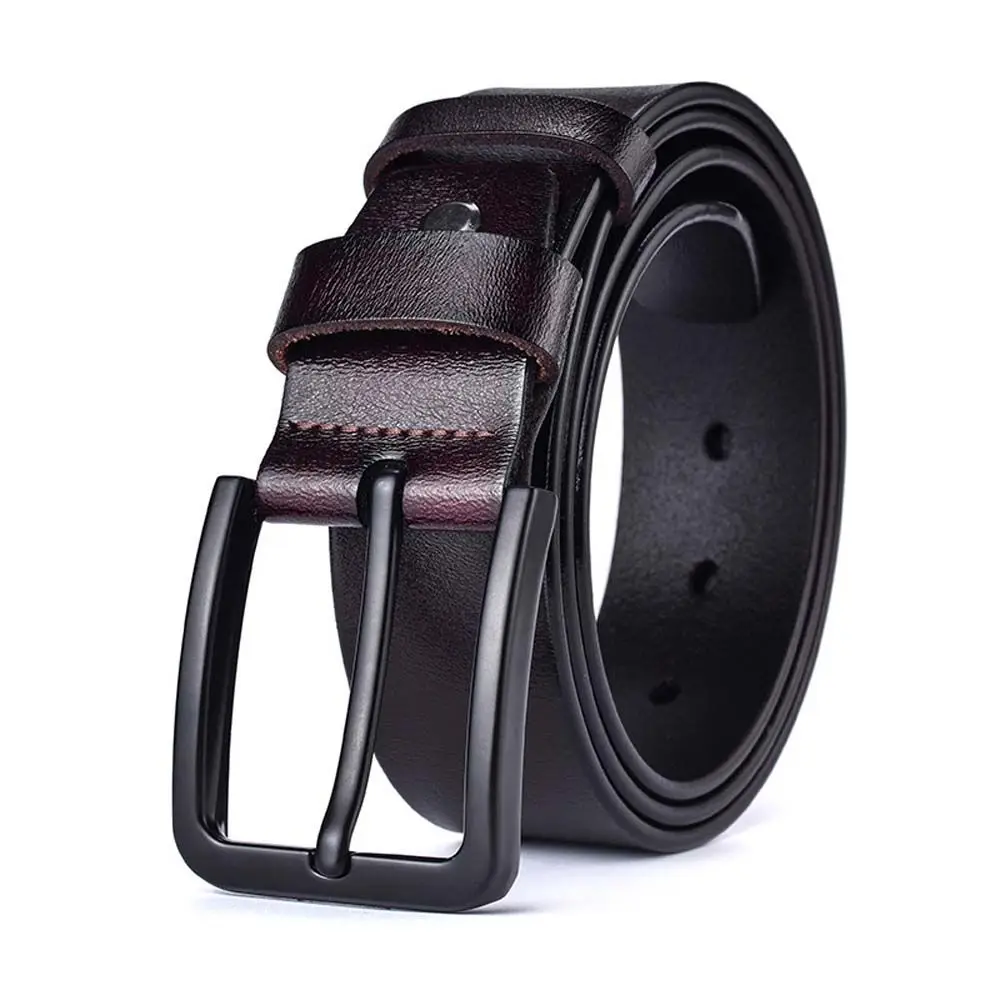 

Fashion Cowhide Cowboy Cowskin Business Style High Quality Men Waist Strap Buckle Waistband Men Belts Genuine Leather Belts