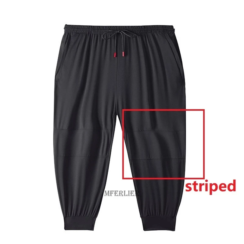 Letnie Męskie Spodnie Sportowe Ice Szybkie Suche Spodnie Cienkie Plus Rozmiar 9Xl 10Xl Dorywczo Luźne Elastyczność Spodnie Rozciągliwe Oddychające 70