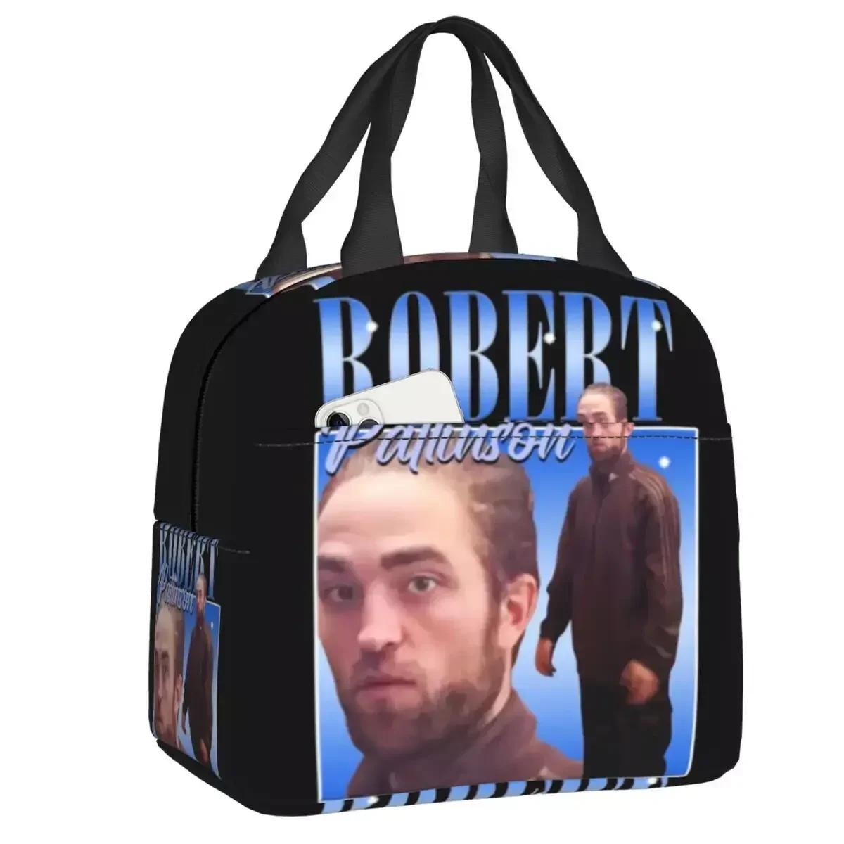 

2024 New Robert Pattindon Meme Insulated Lunch Bags For Women British Actors Resuable Cooler Thermal Bento Box School