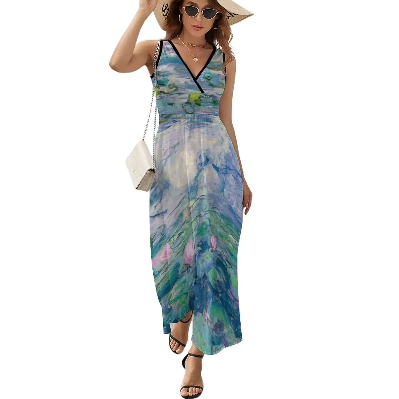 

Water Lilies Claude Monet Fine Art Sleeveless Dress Dresses for wedding party Dress women Woman clothing