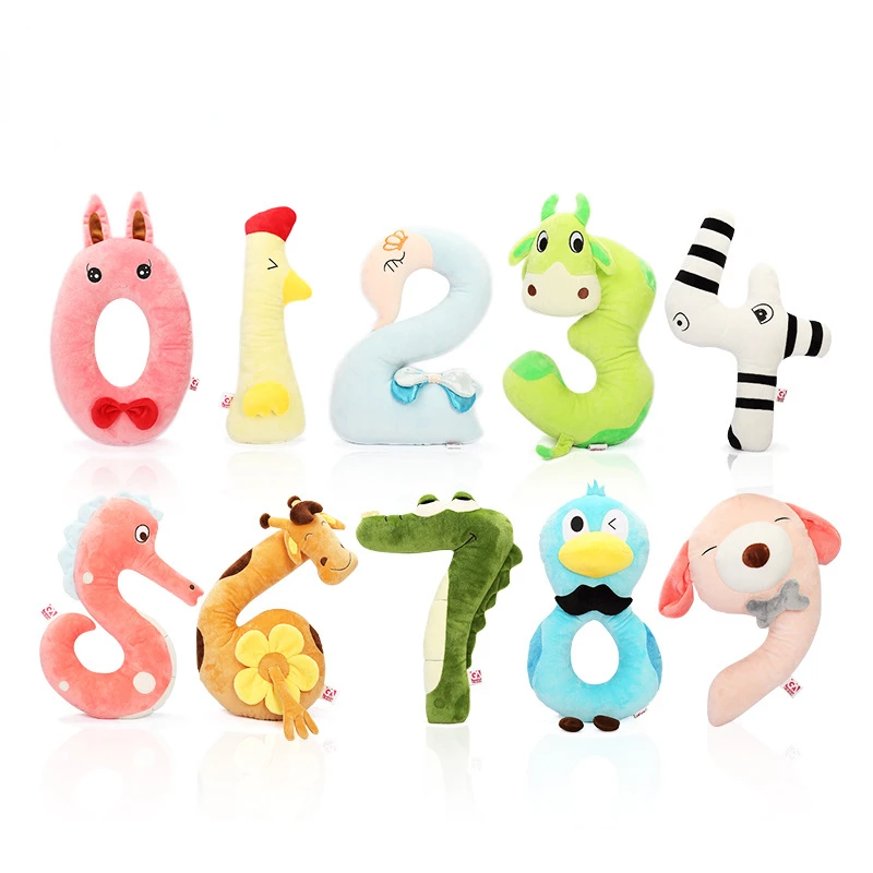 

9Pcs Animal Numbers Plush Toys 40cm Cute Cartoon Stuffed Animals Kawaii Doll Funny Soft Toys Children Kids Early Education Gift