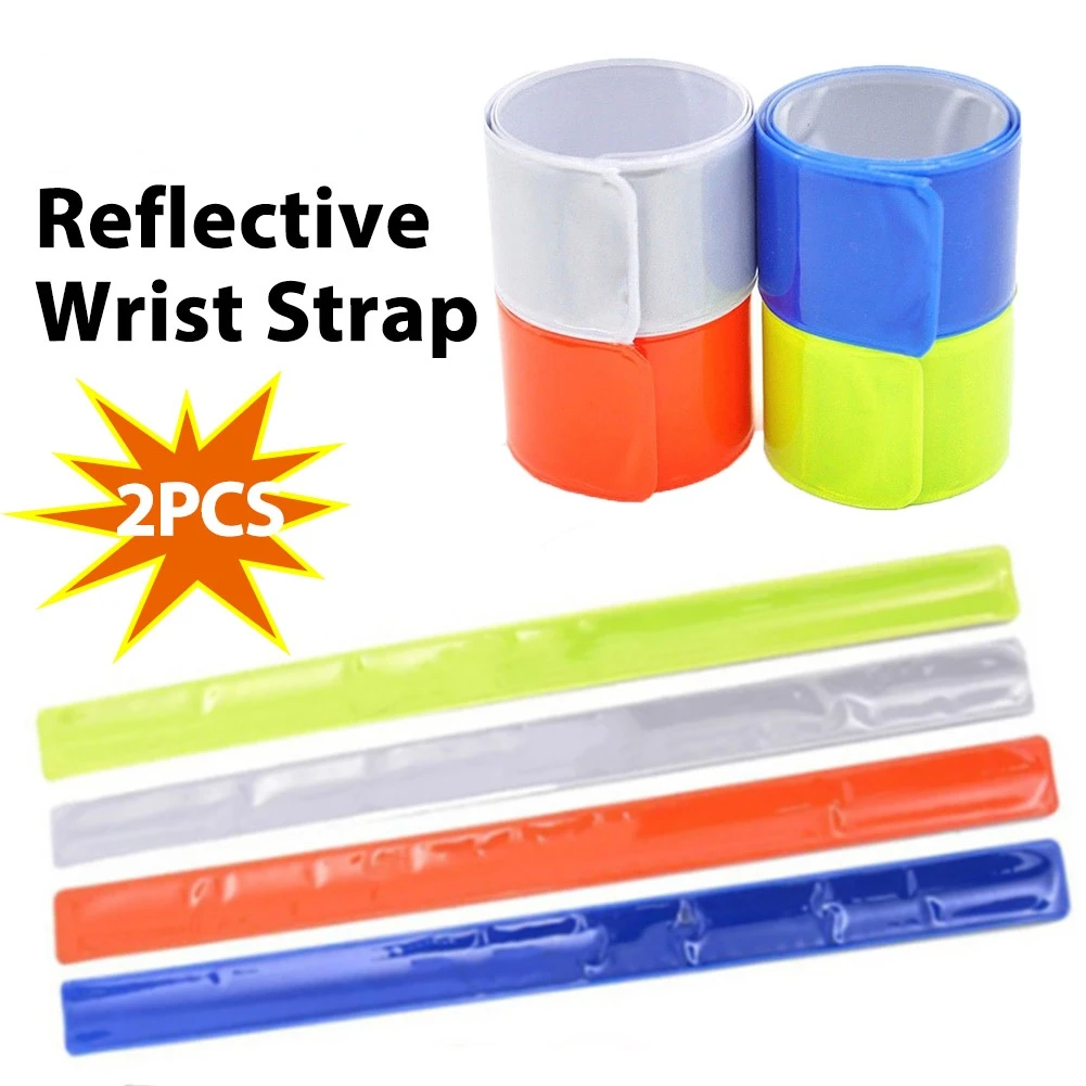 2Pcs Cycling Reflective Strips Tape Warning Wristband Outdoor Running Fishing Safe Bicycle Bind Pants Leg Strap Fluorescent Band |