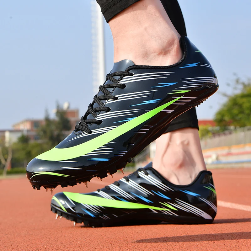 Men Track Field Shoes Spikes Sneakers Athlete Racing Match