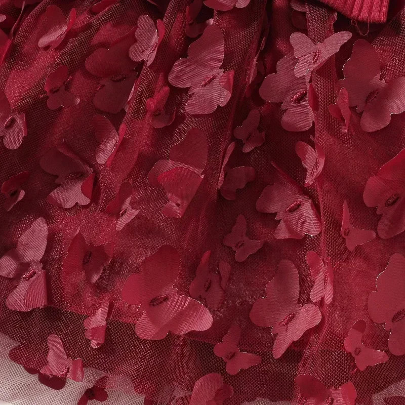 Abiti da bambino per ragazze Abito da ragazza primavera autunno Bambino Dolce abito da principessa Infantile Moda Ragazza Maglia Farfalla Abito da neonato - immagine 6