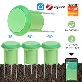 Tuya Zigbee Smart Soil Tester Humidity Temperature Moisture Sensor Mobile phone APP Real Time Monitor for Plant Garden 1-5Packs 1
