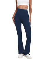 Plus Size Women's Super Soft High Waisted Flare Pants, Leggings Tummy Control Soft Bootleg Bell Bottoms Running - Image 3