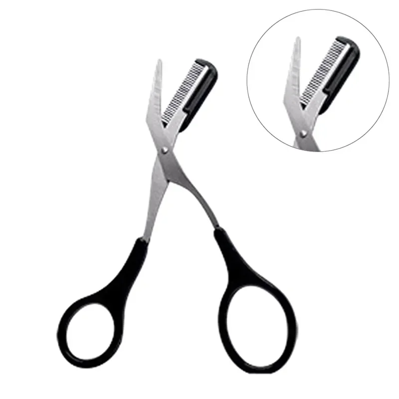 Stainless Steel Eyebrow Trimmer Scissors with Comb