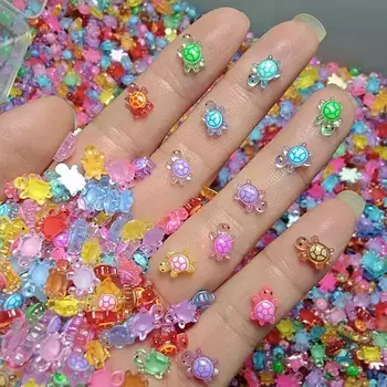 100 Pcs Cute Mini Luminous Turtle Ornaments Glowing In The Dark Miniatures Turtle Micro Landscape Kids Toys Home Decor Gift 1
