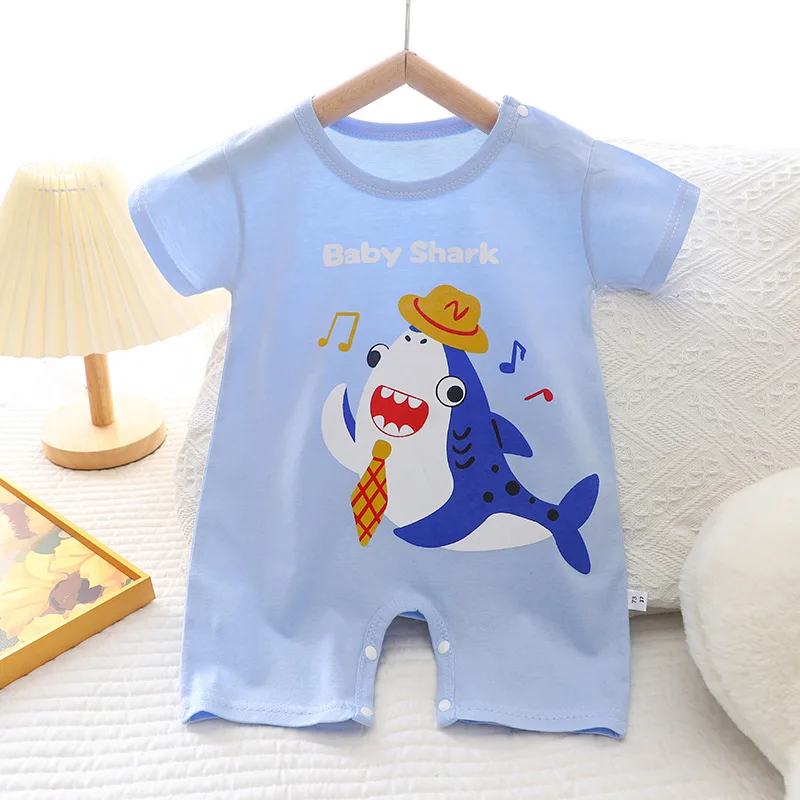 Summer cartoon Baby One-piece Clothes Romper Short Sleeve Climb Clothing Newborn Jumpsuits Toddler Girl boy Onesie 2