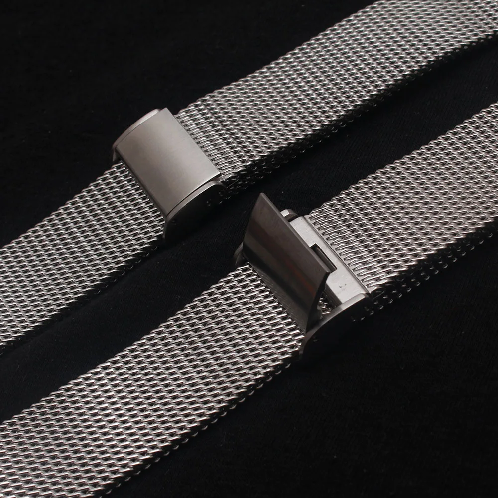 

Solid Stainless Steel Watchbands Silver 18mm 19mm 20mm 21mm 22mm 24mm Mesh Watch Band Straps Wrist Bracelets quick release pins