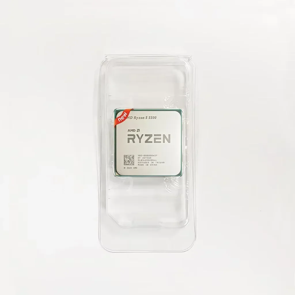 AMD Ryzen 5 5500 L3=16M 게이밍 프로세서 DDR4 소켓 AM4 R5 5500 새 제품 3.6GHz 6코어 12스레드 65W 7NM (팬 없음)