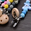 Baby Beech Teether Pacifier Clips Personalized Name Silicone Teether Geometric Crochet Beads Chain Pacifier Clips Nipple Clip 6
