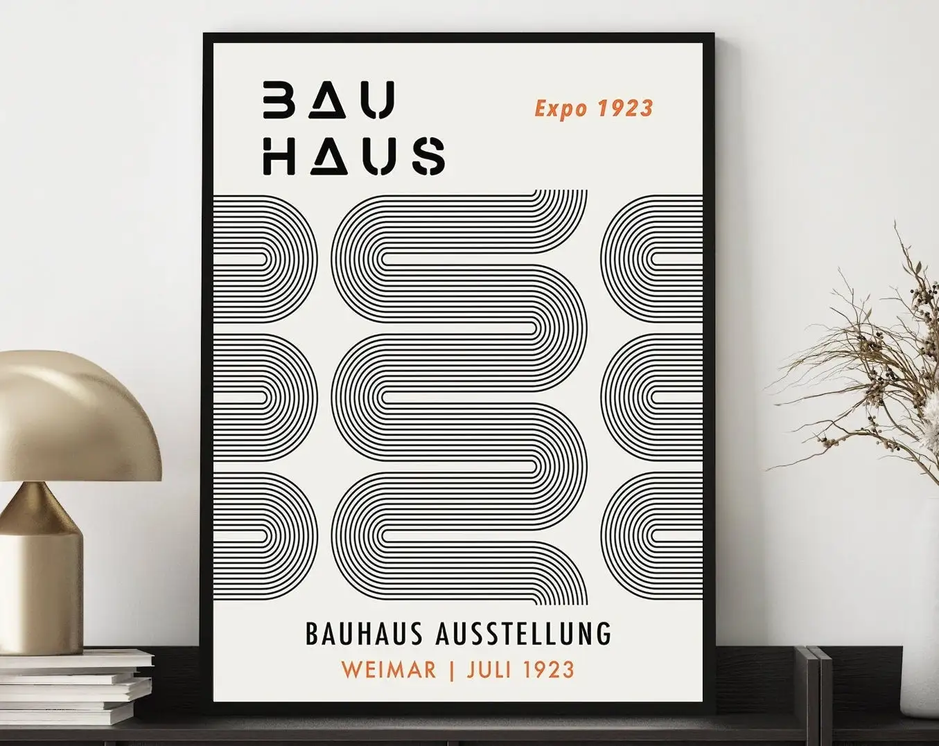 Modernist Bauhaus Geometric Canvas Poster Retro Mid Century Home Decor Wall Art