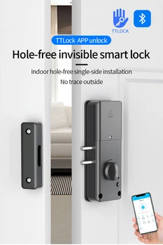 TTLOCK Compatible Wireless Keypad and Smart Electric Motor Lock Kits App Wooden Door Bolt Lock IC Card Lock + Gateway + Remote 1