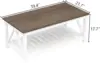 Farmhouse Coffee Table, Rustic Vintage Living Room Table with Shelf, 40 White 2