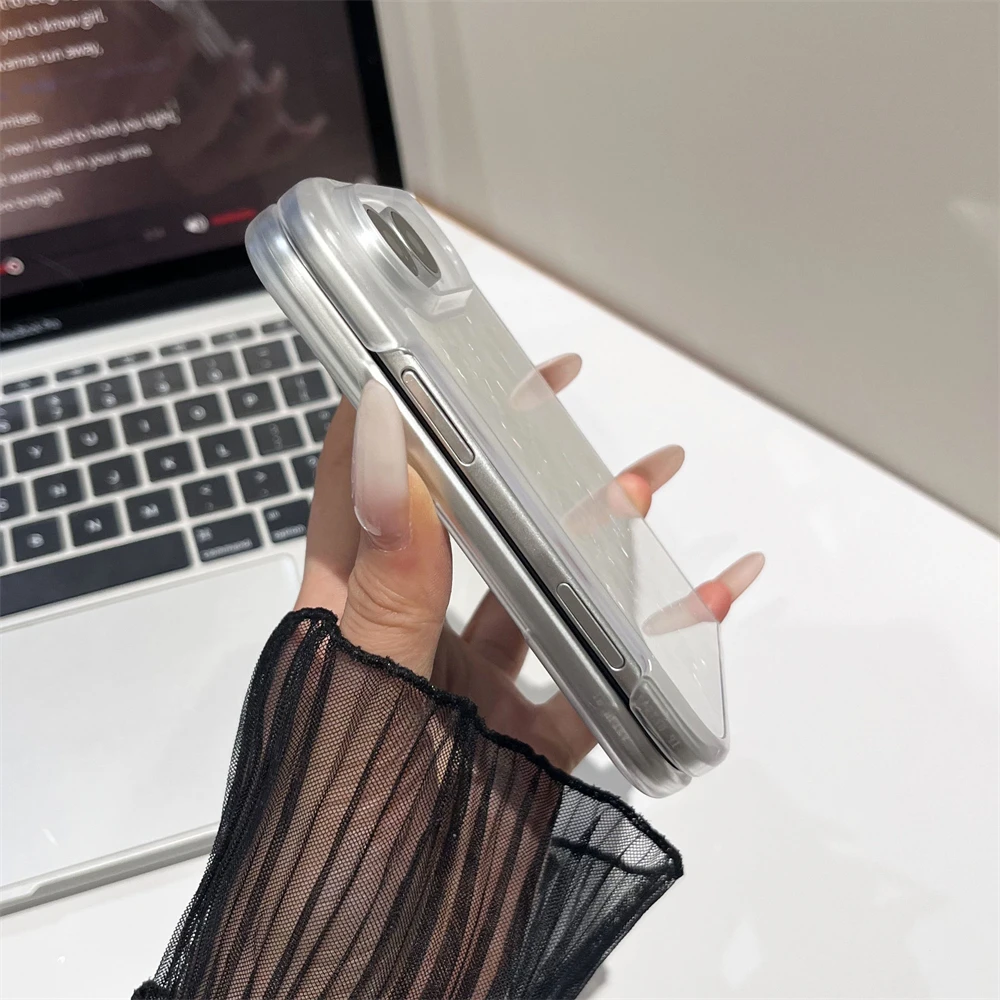 Luxury Shell Pattern Make-up Mirror Phone Case with Glacier Texture Shockproof Solid Cover