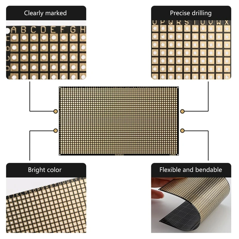 XD99 Flexible Double Side PCB FR4 6x8cm 0.4mm Universal Board with Holes Board 2.54 Pitch PrototypesMatrixs Print Paper Board 6