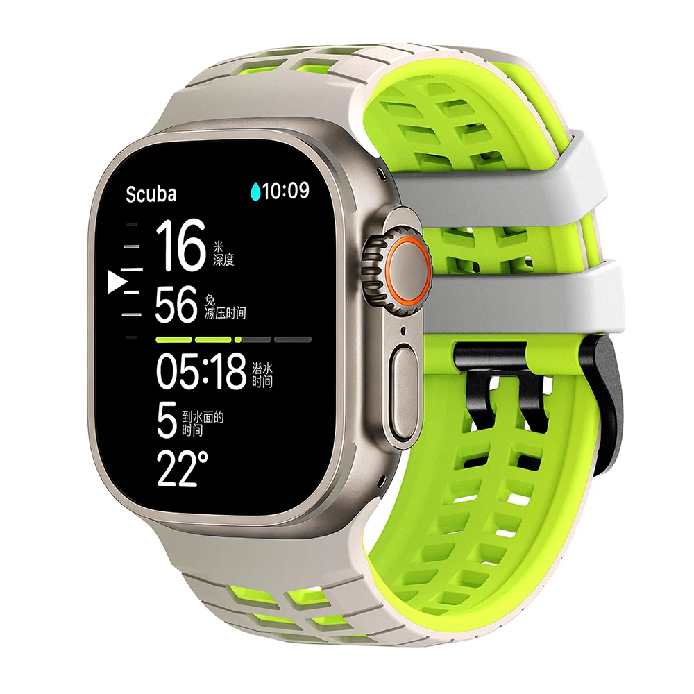 Premium Silicone Sports Bracelet for Apple Watch - Versatile Replacement Band