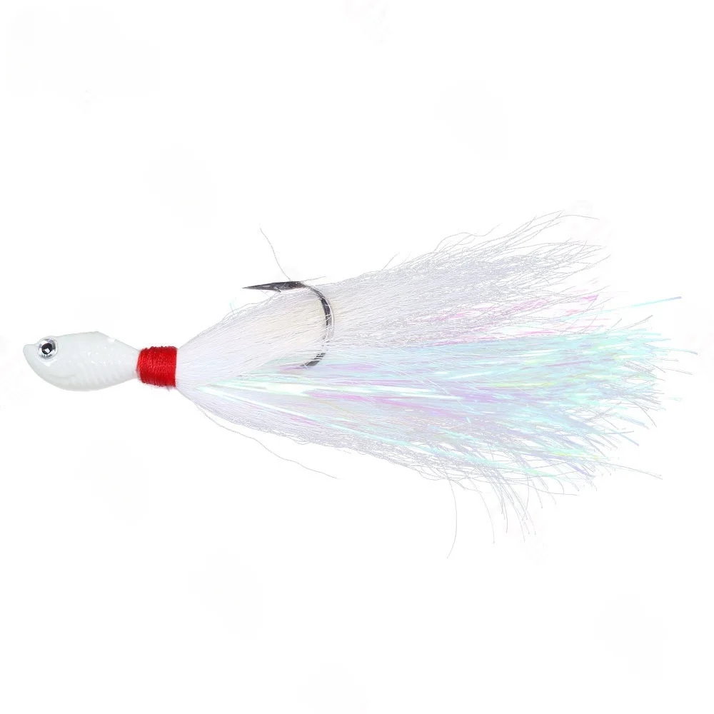 Premium Bucktail Lead Jig Head with Deer Hair and Feathers