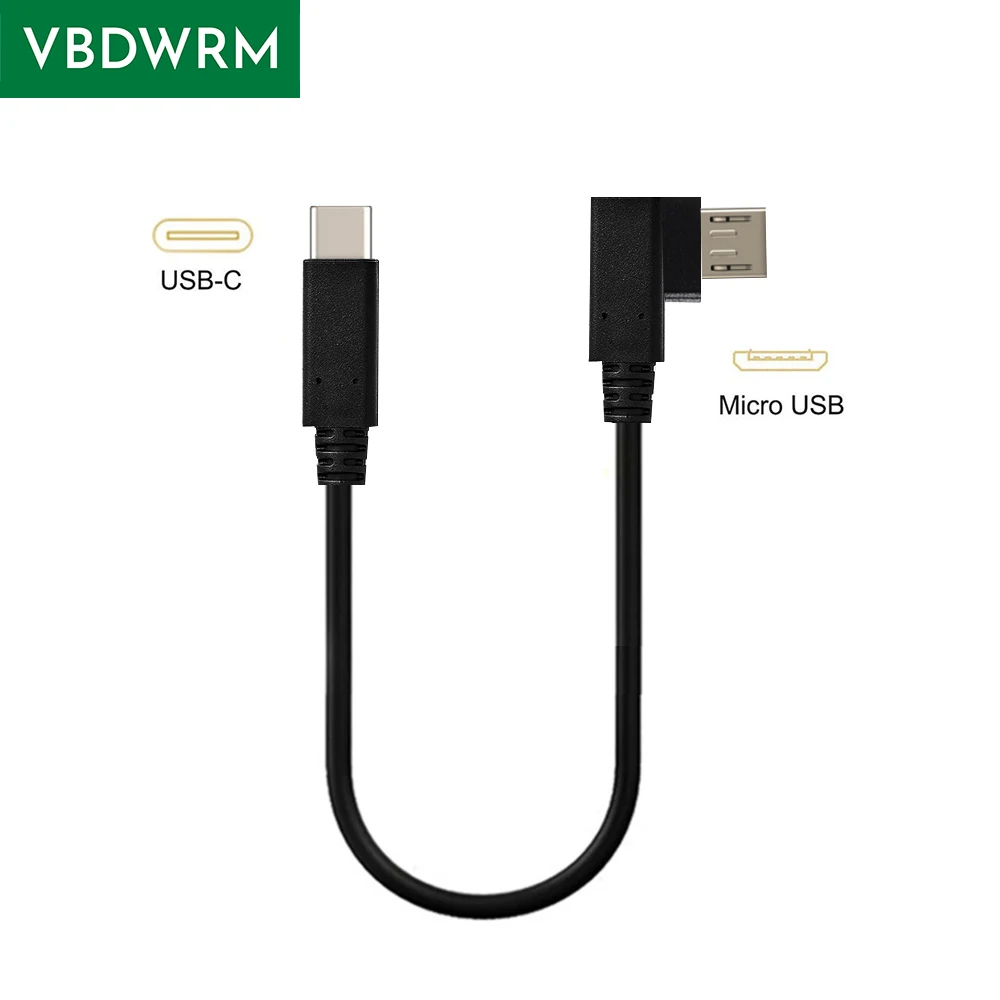 Angled USB C to Micro USB Cable Short Type C to Micro OTG power Sync cable USB-C for Samsung XiaoMi Huawei
