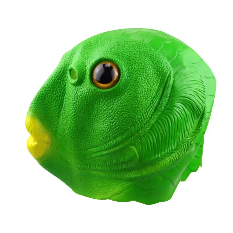 

Funny Toy Fish Head Mask Rubber Latex Fish Face Cover Party Helmet Animal Headgear Safe Face Cover Performance Prop