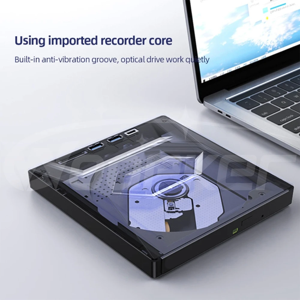 Woopker Dvd Drive B21 External Multi-Function Burner Usb3.0 Type-C 3-In-1Disc Drive Rw Mac Os Window Xp/7/8/10 dvd player