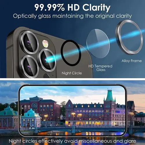 3Pcs Metal Lens Protector Glass For iPhone 15 13 12 11 14 Pro Max Back Camera Lens Protection Film For iPhone 13 Mini 14 15 Plus - Image 5