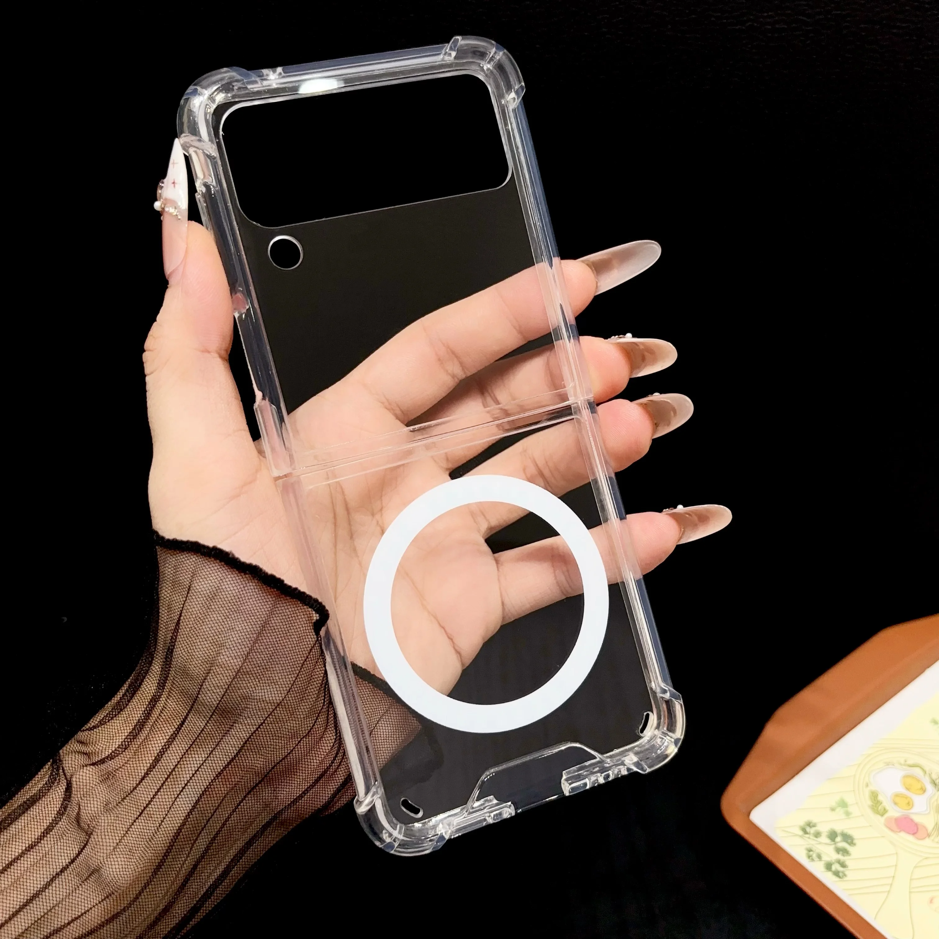 Shockproof Airbags Magnetic Clear Acrylic Phone Case with MagSafe Cover