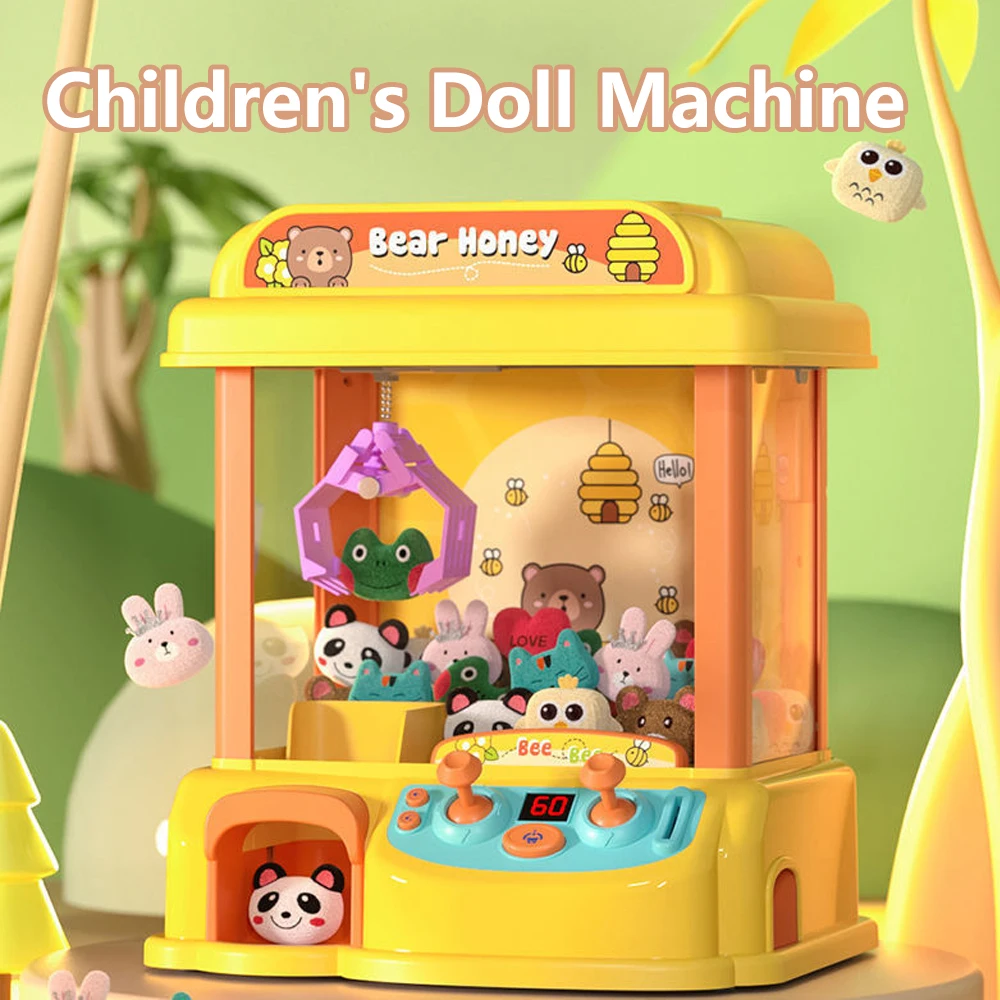 2023 New Miniature DIY Bear Doll Machine Rechargeable Music Cute Cat Doll Stuffed Animal Child Gashapon Playhouse Dollhouse Gift 2